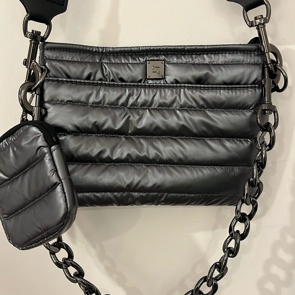 THINK ROYLN Quilted Puffer Crossbody Bag in Black